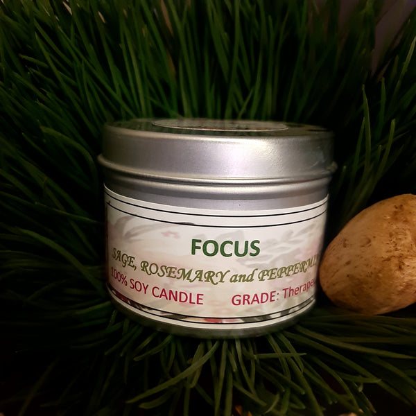 FOCUS Sage, Rosemary and Peppermint Aromatherapy Soy Candles